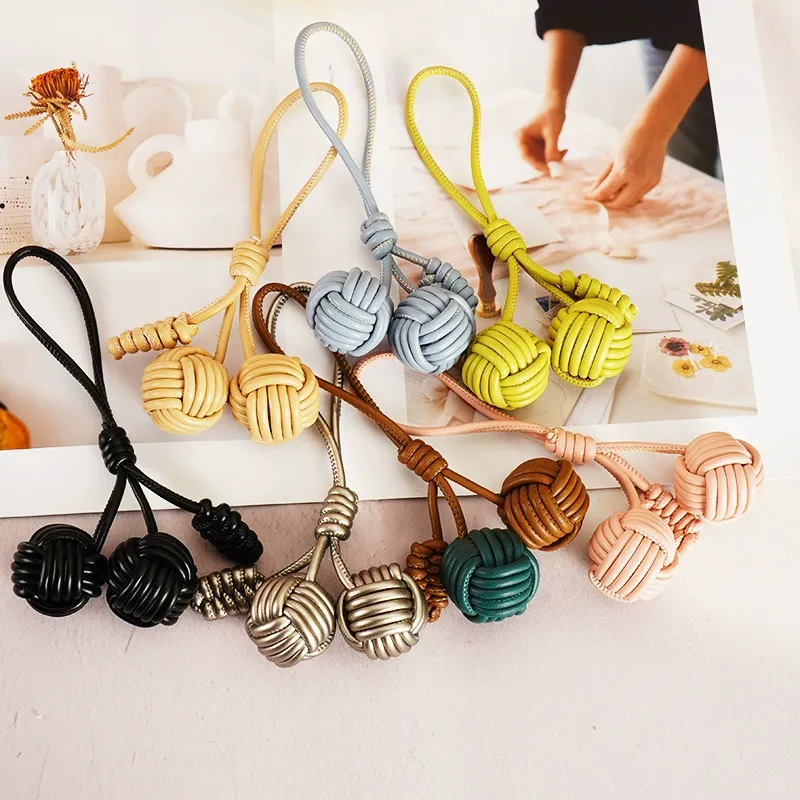 Handwoven Snowball Bag Charm | Korean Style Bag Pendant
