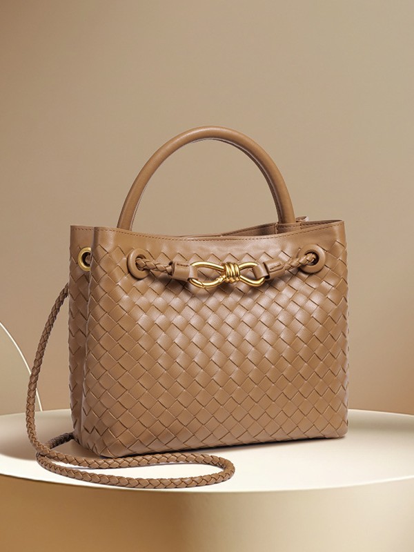 Woven Metal Buckle Tote | Premium Large Shoulder Bag