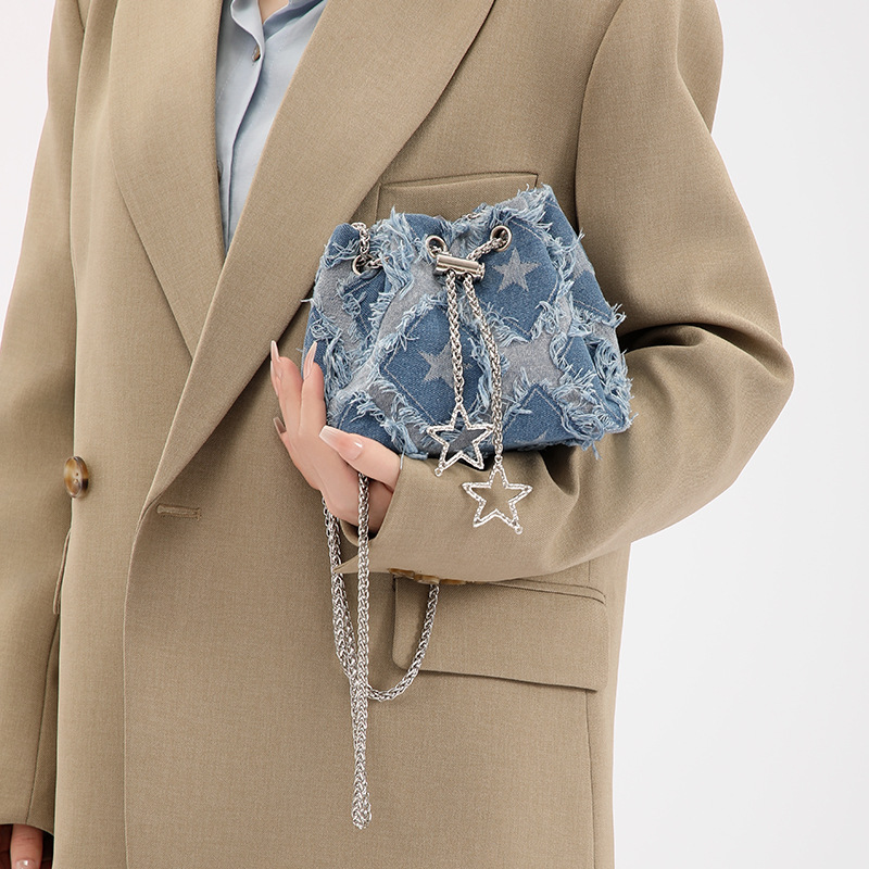 Gradient Star Denim Bag | Statement Small Crossbody Bag