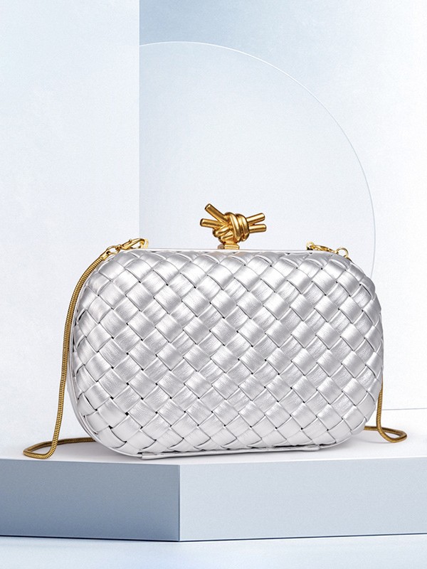Woven Quilted Clutch | Chain Shoulder Crossbody Bag