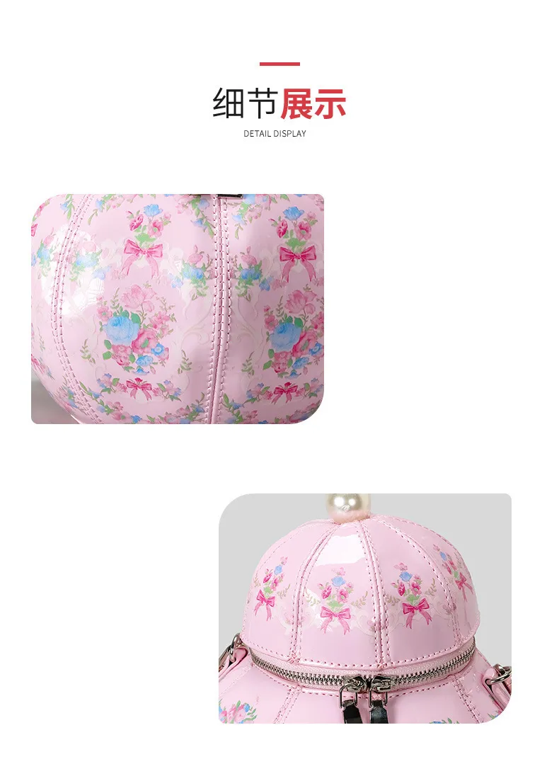 Teapot Print Handbag — Pearl Chain Crossbody in Vintage Lolita Style