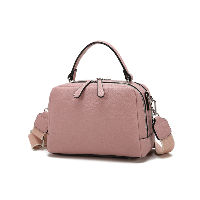 New Arrival Fashion Leather-Textured Boston Bag for Women – Versatile Niche Shoulder Crossbody Casual Handbag