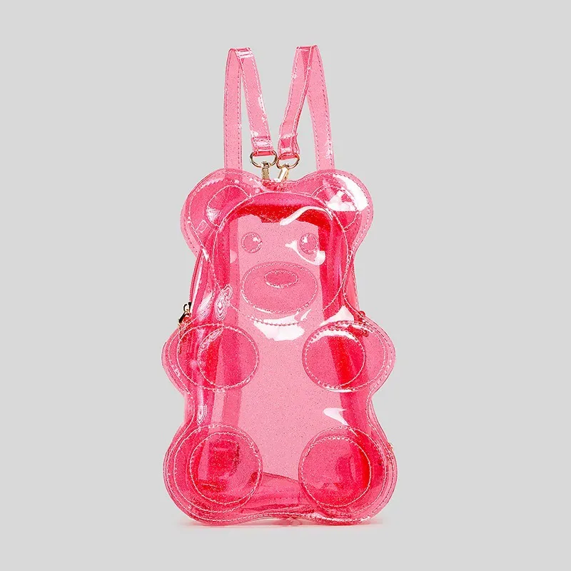 New Arrival Cute Gummy Bear Clear PVC Jelly Backpack for Kids – Travel Crossbody Bag