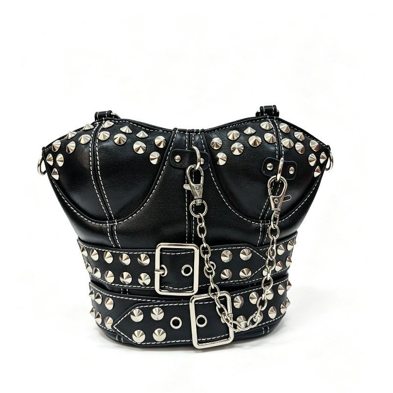 Studded Corset Bust Handbag | Punk Edgy Statement Purse
