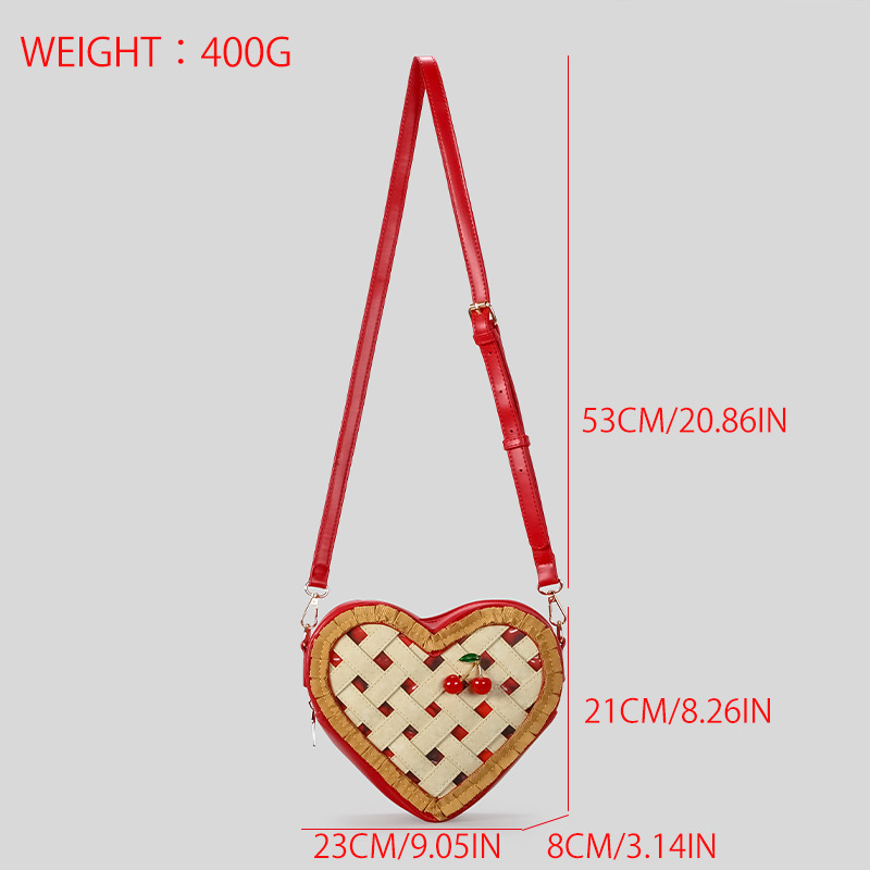 Crochet Heart Crossbody Bag | Cute Cartoon Kawaii Shoulder Bag