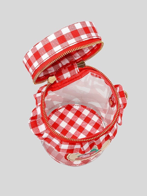 New Arrival Strawberry Jam Jar Bag for Women – Cute Niche Transparent Letter Crossbody Shoulder Bag