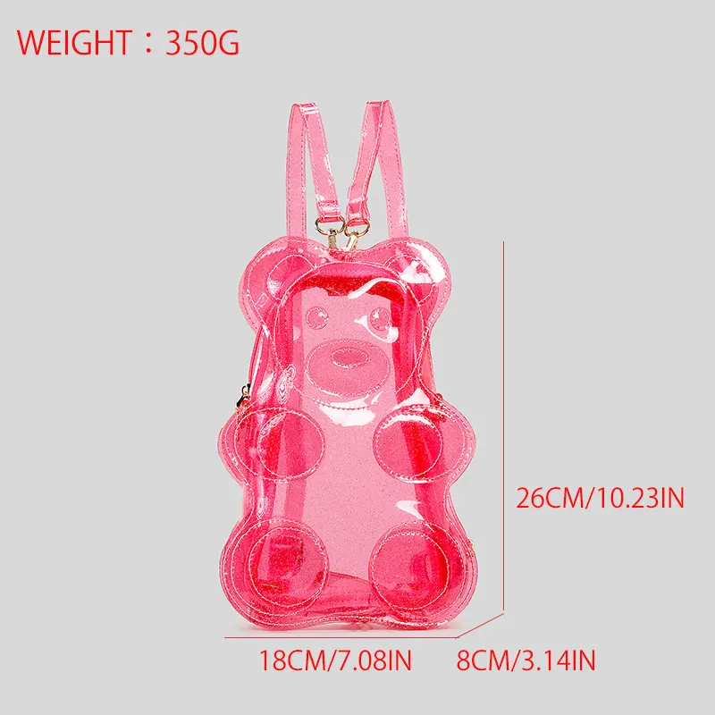 New Arrival Cute Gummy Bear Clear PVC Jelly Backpack for Kids – Travel Crossbody Bag