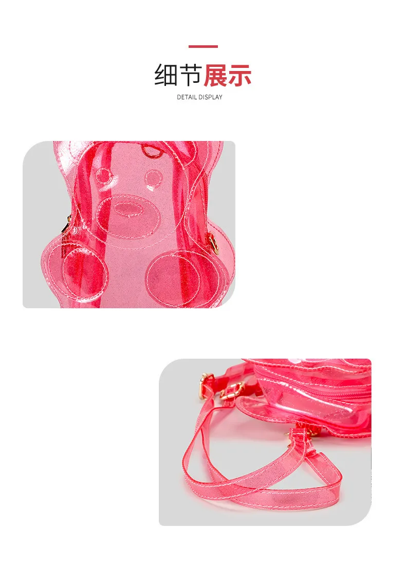 New Arrival Cute Gummy Bear Clear PVC Jelly Backpack for Kids – Travel Crossbody Bag