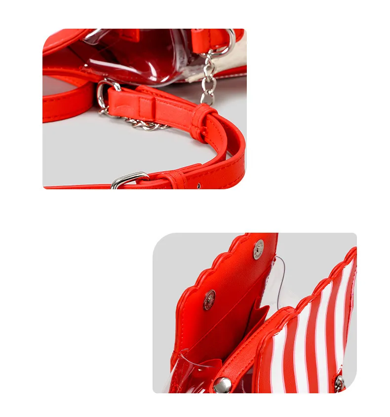 Popcorn Phone Bag | Cute Clear Striped Crossbody Bag