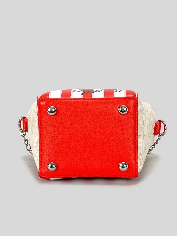 Popcorn Phone Bag | Cute Clear Striped Crossbody Bag
