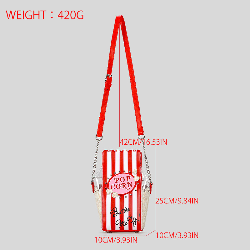 Popcorn Phone Bag | Cute Clear Striped Crossbody Bag