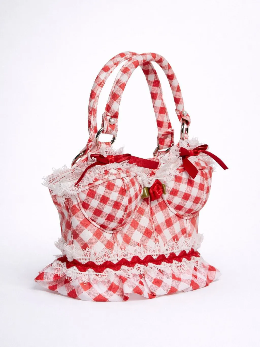 Plaid Bust-Shaped Bag | Lace Rose Sweet Crossbody Bag