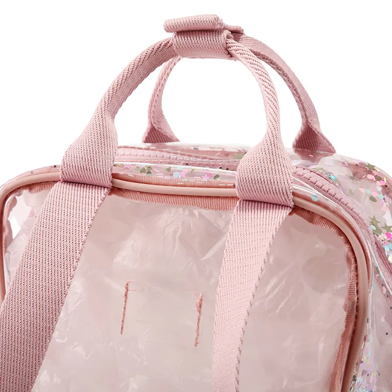New Arrival Kids Sequin Jelly Backpack for Girls – Clear Waterproof Kindergarten Student Backpack