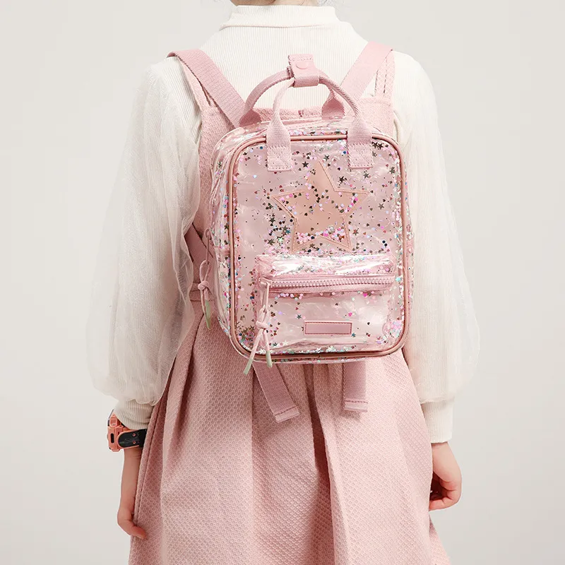 New Arrival Kids Sequin Jelly Backpack for Girls – Clear Waterproof Kindergarten Student Backpack