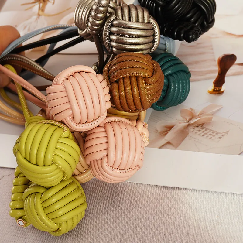 Handwoven Snowball Bag Charm | Korean Style Bag Pendant