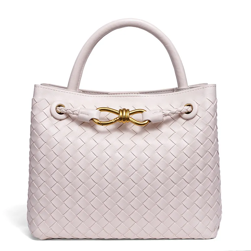 Woven Metal Buckle Tote | Premium Large Shoulder Bag