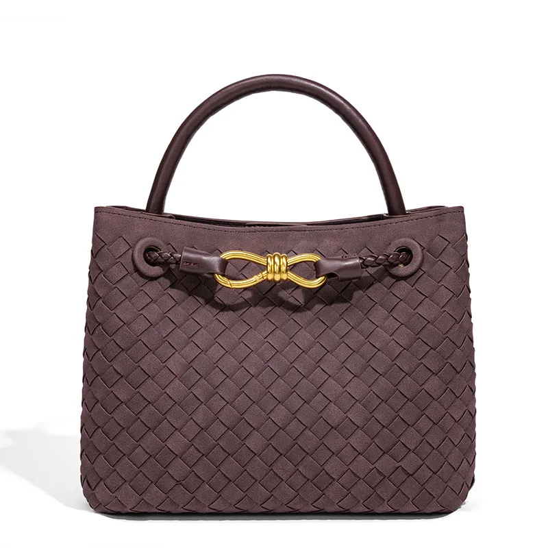 Woven Metal Buckle Tote | Premium Large Shoulder Bag