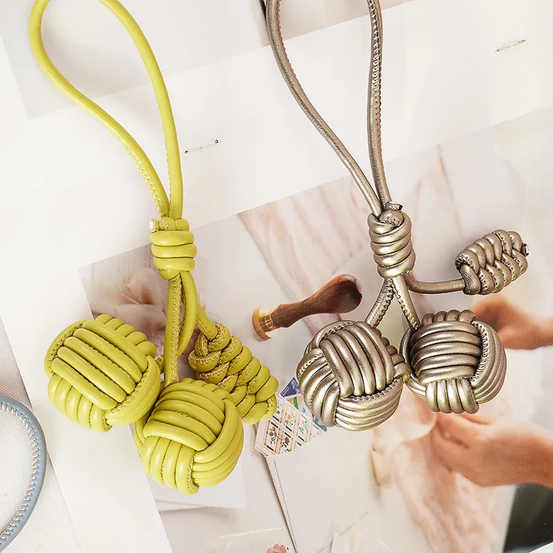 Handwoven Snowball Bag Charm | Korean Style Bag Pendant