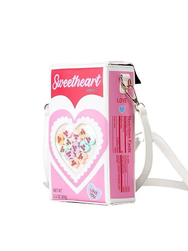 Heart Box Bag | Cute Letter Color-Block Crossbody Bag