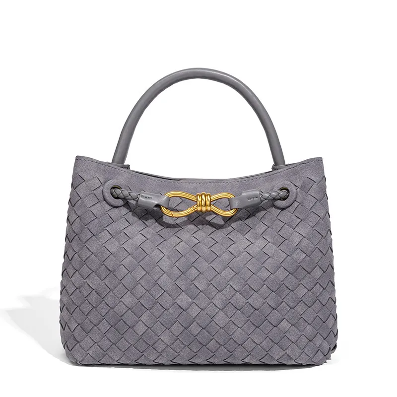 Woven Metal Buckle Tote | Premium Large Shoulder Bag