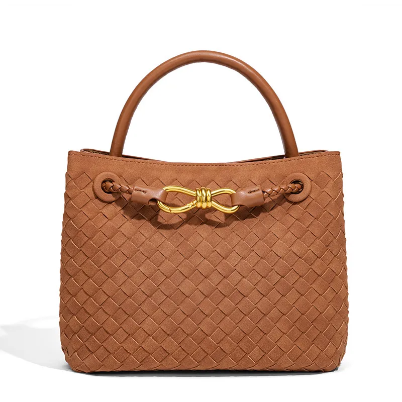 Woven Metal Buckle Tote | Premium Large Shoulder Bag