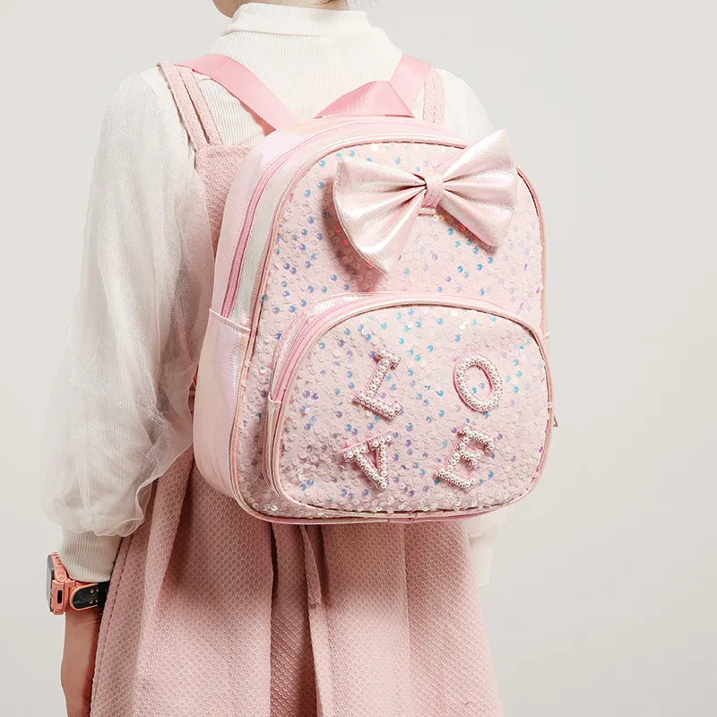 Bow Kids Backpack | Cute Sequin Student Backpack