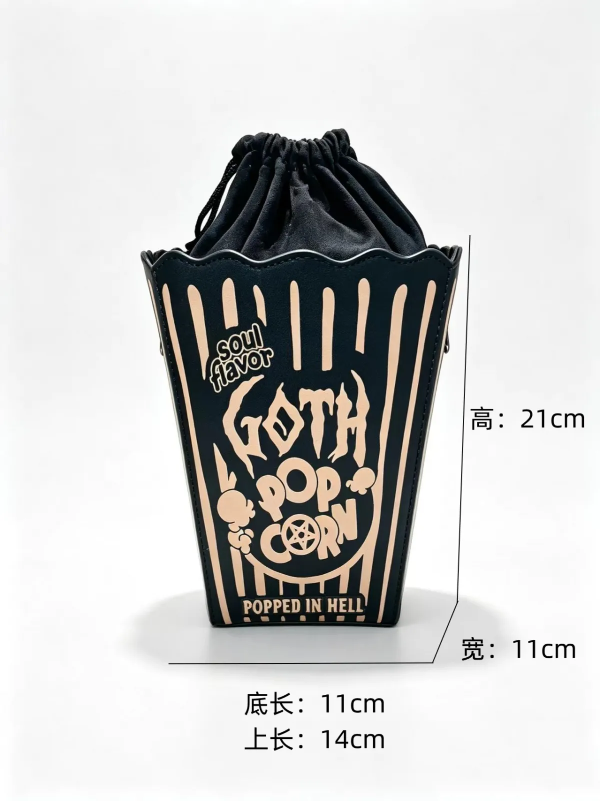 Popcorn Bucket Bag | Gothic Statement Crossbody Bag