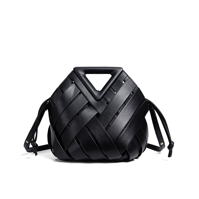 Triangle Openwork Woven Bag | Premium Large Handbag