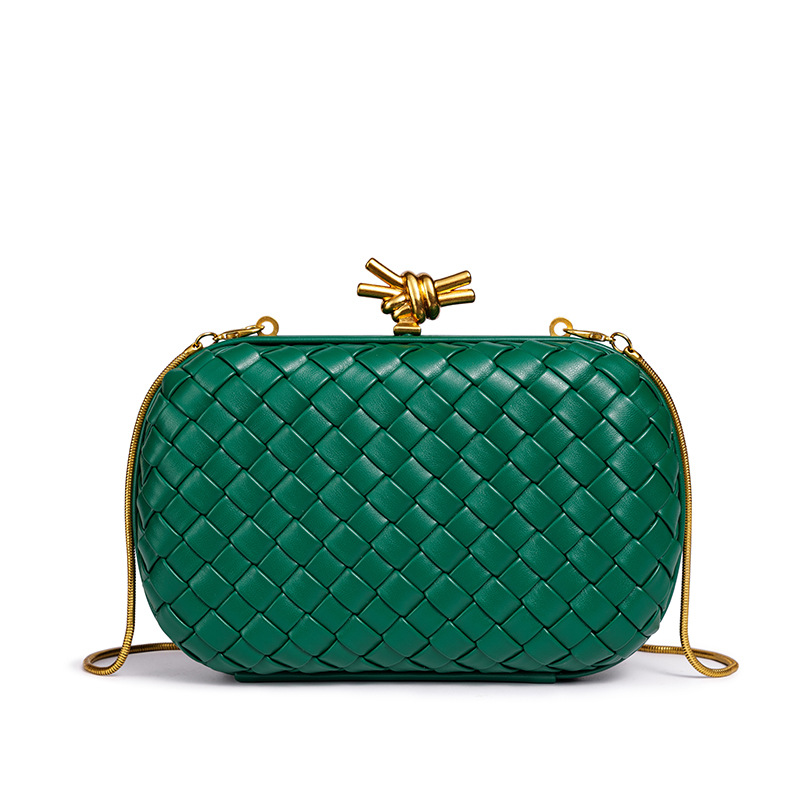 Woven Quilted Clutch | Chain Shoulder Crossbody Bag