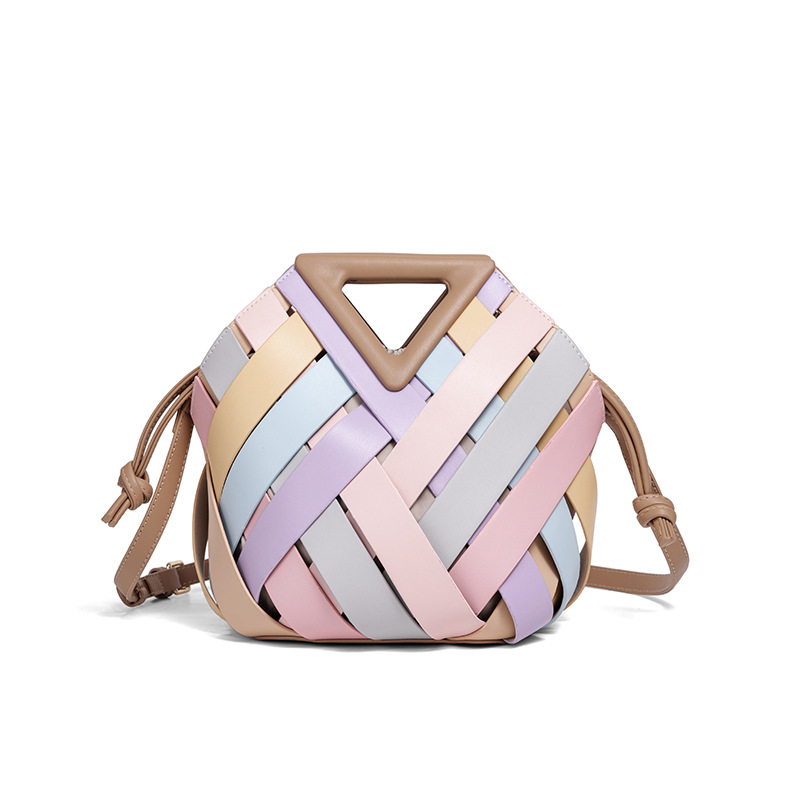 Triangle Openwork Woven Bag | Premium Large Handbag