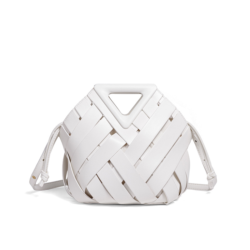 Triangle Openwork Woven Bag | Premium Large Handbag