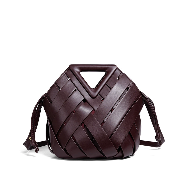 Triangle Openwork Woven Bag | Premium Large Handbag