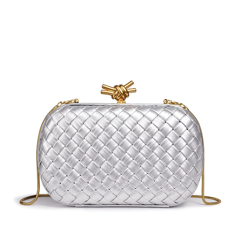 Woven Quilted Clutch | Chain Shoulder Crossbody Bag