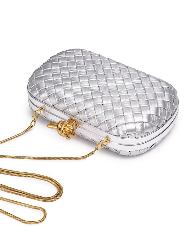 Woven Quilted Clutch | Chain Shoulder Crossbody Bag