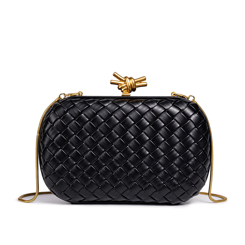 Woven Quilted Clutch | Chain Shoulder Crossbody Bag